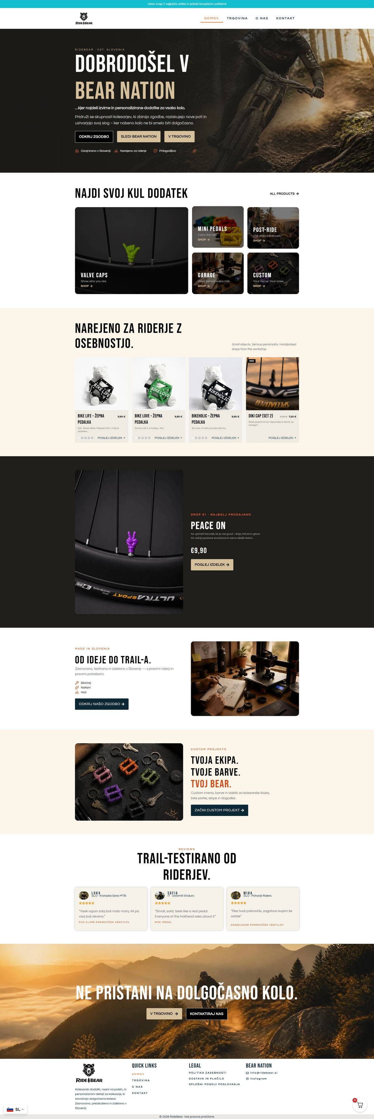 Bear Nation online store for cycling parts and accessories